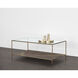 Concord 48 X 28 inch Clear / Antique Brass Coffee Table